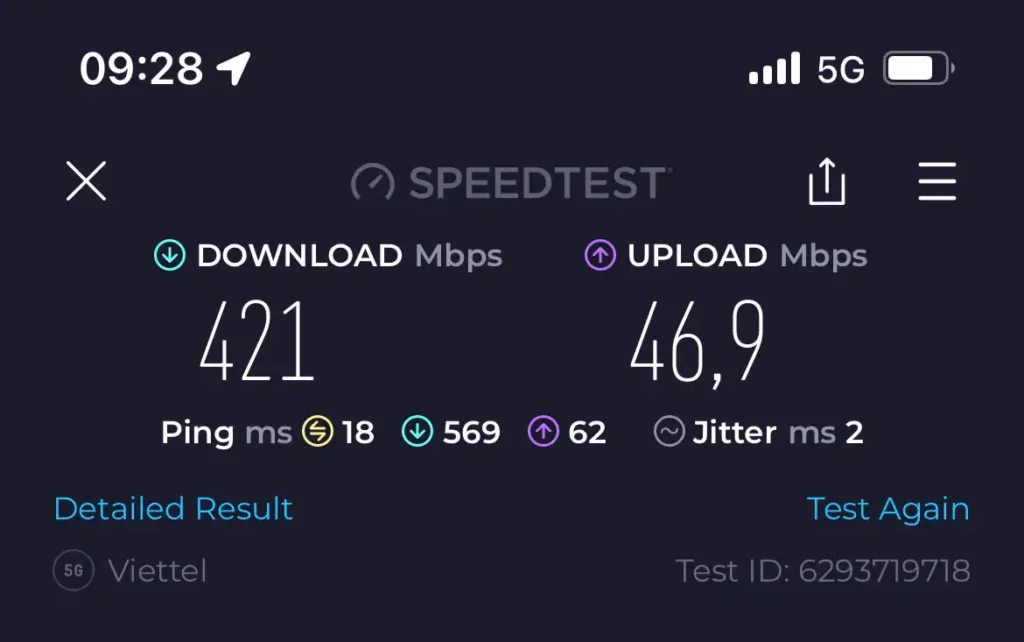 Speedtest 5G Viettel