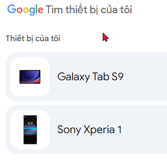 Find My Device Chon thiet bi
